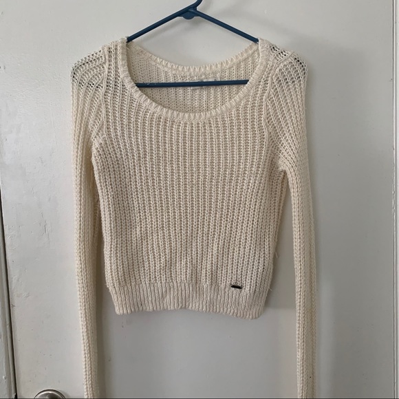 Abercrombie & Fitch Beige Cropped Knit Sweater - Picture 4 of 4